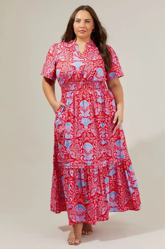 Fashionable women’s clothing that makes you shine   Radiant Floral Belraj Poplin Maxi Dress Curve