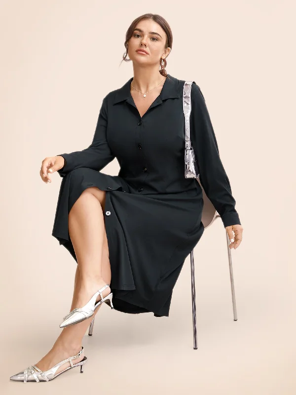 Effortlessly chic outfits for the modern woman   Stretch Woven Structured Midi Dress