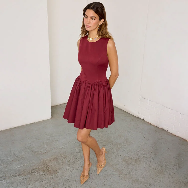 Burgundy Mini Monika Dress