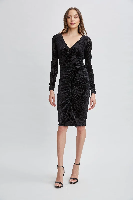 Burnout Velvet Ruched Dress