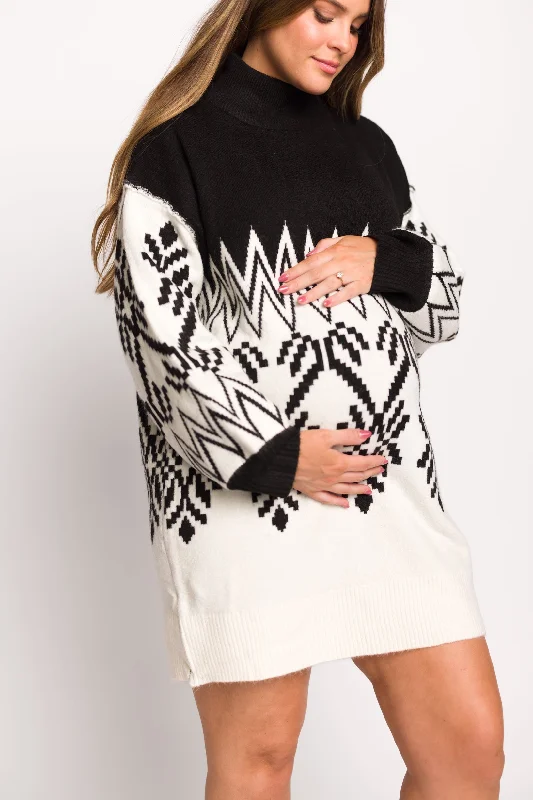 Alpine Knit Sweater Mini Dress in Cream