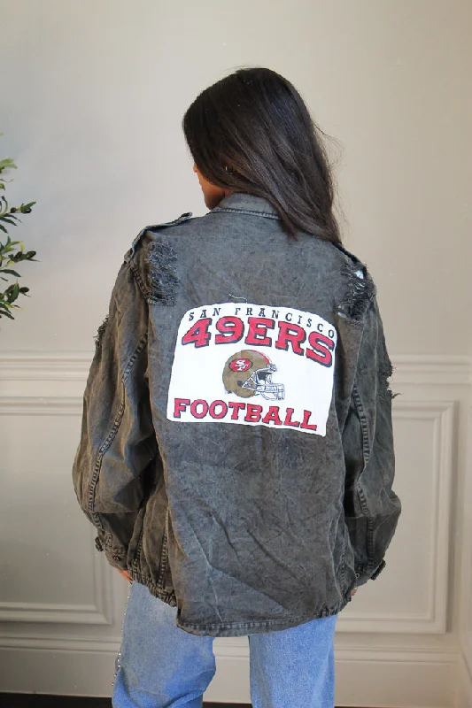 49ERS Acid Wash Camo Jacket