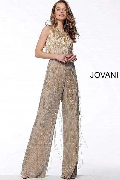 Jovani 67878 Sleeveless Beaded Long Jumpsuit