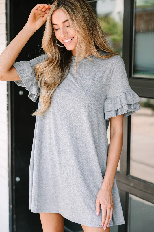 Run With It Heather Grey T-shirt Dress