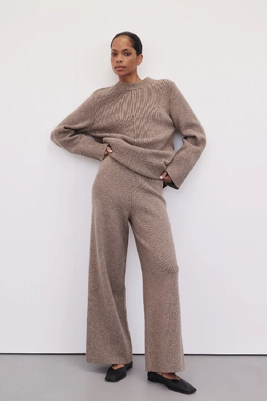 CLEMENCE CHOC MARLE KNIT PANT