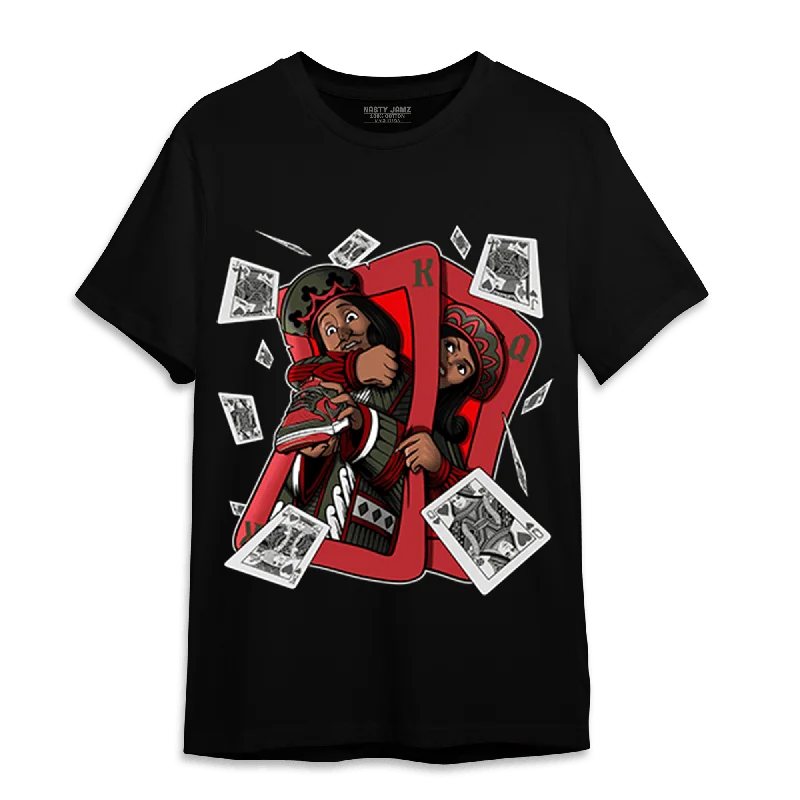 NastyJamz Dunk Low Mystic Red Khaki T Shirt Match Sneaker Playing Card