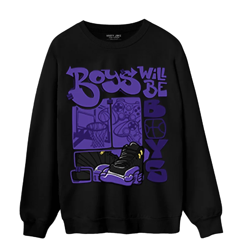 NastyJamz Field Purple 12s Sweatshirt Match Boys Will Be Boys