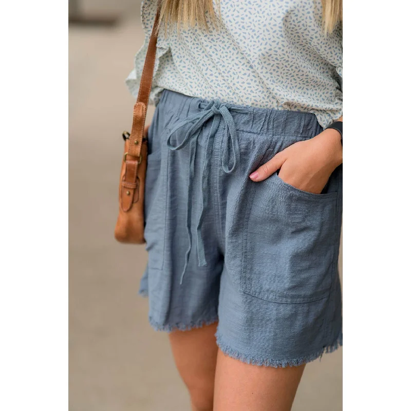 Fringe Tie Pocket Shorts