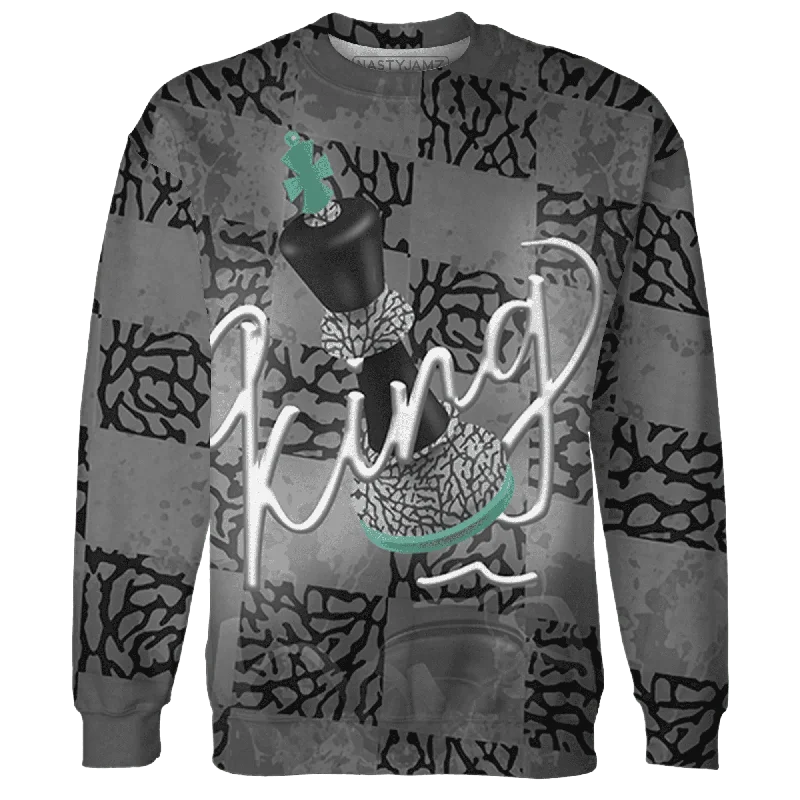 NastyJamz Green Glow 3s Sweatshirt Match Black King 3D