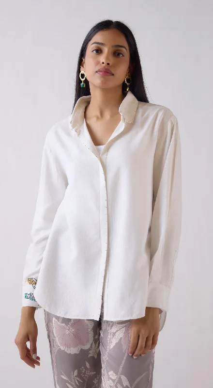 Ivory Cotton Blend Shirt