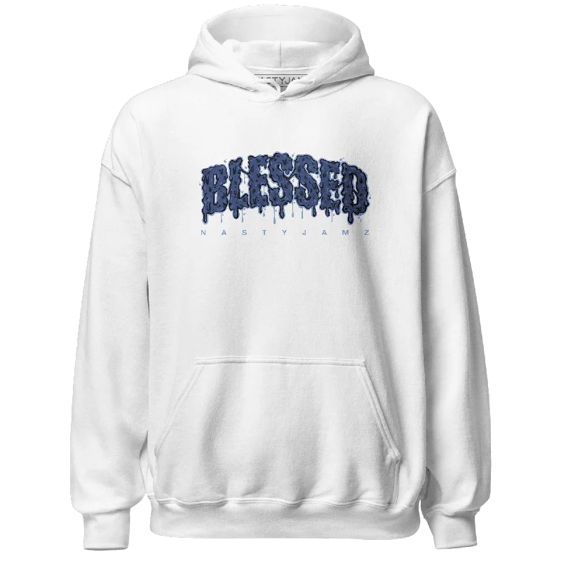 NastyJamz Midnight Navy 5s Hoodie Match Blessed Text