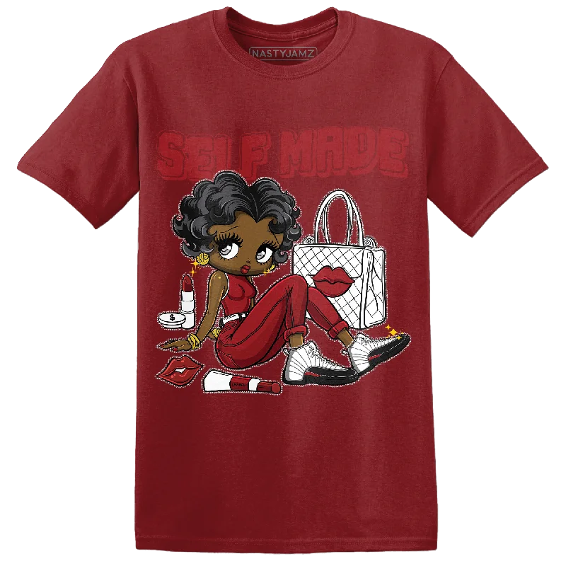 NastyJamz Retro Red Taxi 12s T Shirt Match Sneaker Girl Selfmade