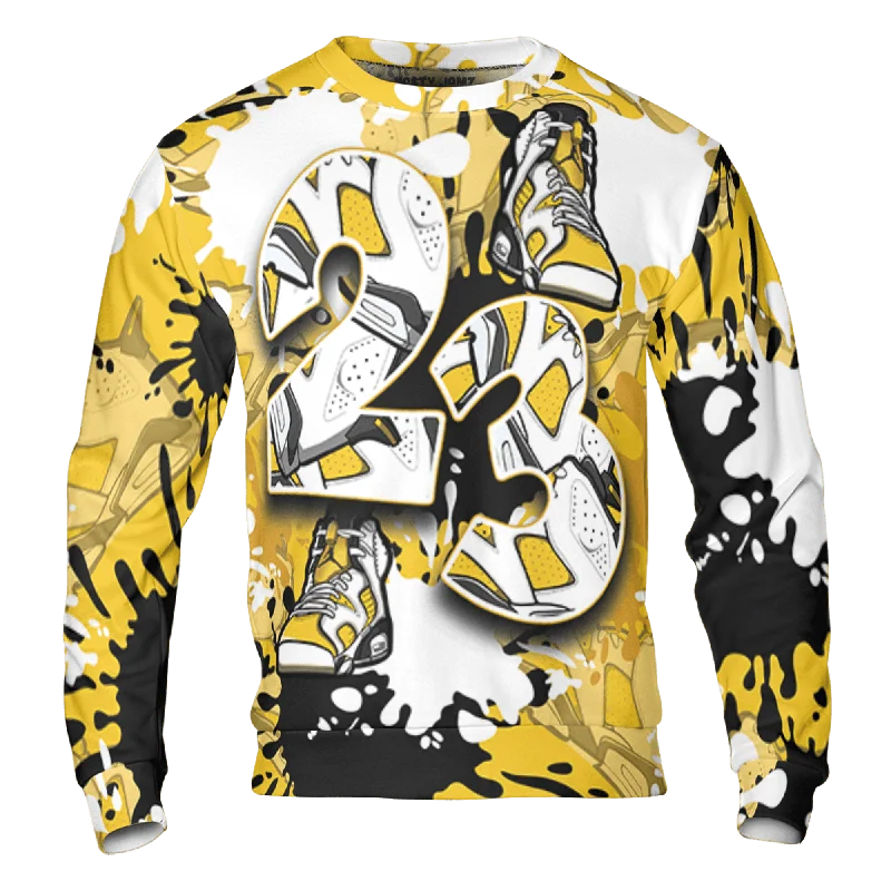 NastyJamz Yellow Ochre 6s Sweatshirt Match Number 23 Paint Too Many Sneakers