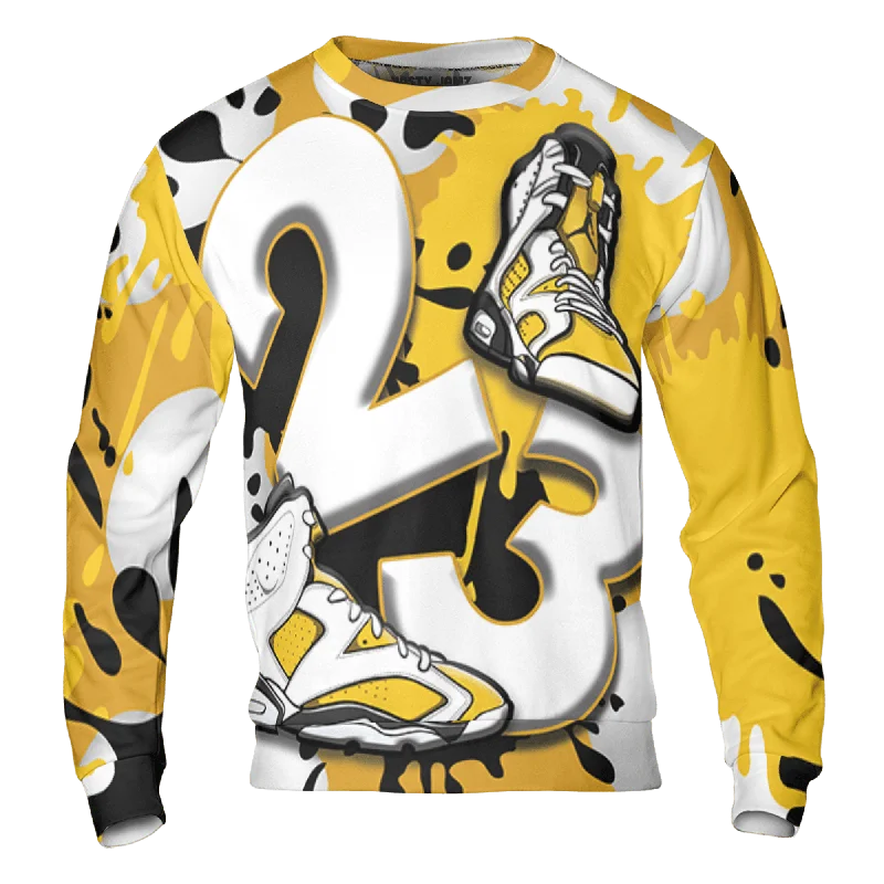 NastyJamz Yellow Ochre 6s Sweatshirt Match Number 23 Paint White Monochrome Ball  3D All-Over Print