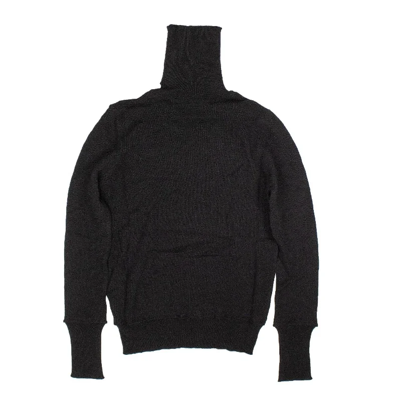 Amiri Distressed Cashmere Roll Turtleneck - Black