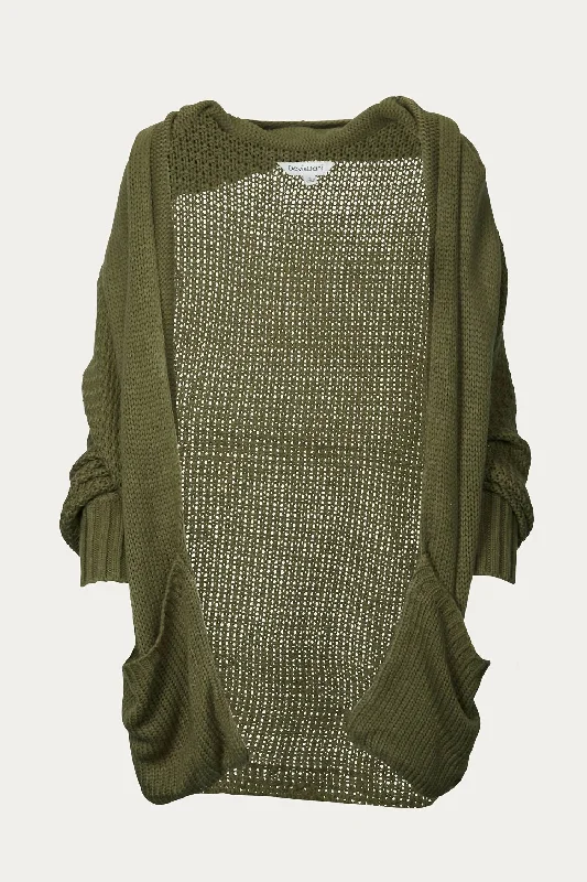 Dolman Slouch Cardigan In Olive