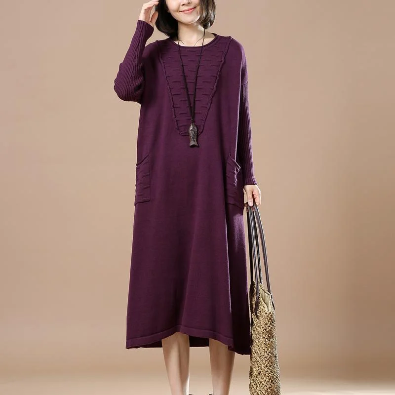 Mulberry knit maxi dresses plus size women sweaters caftans