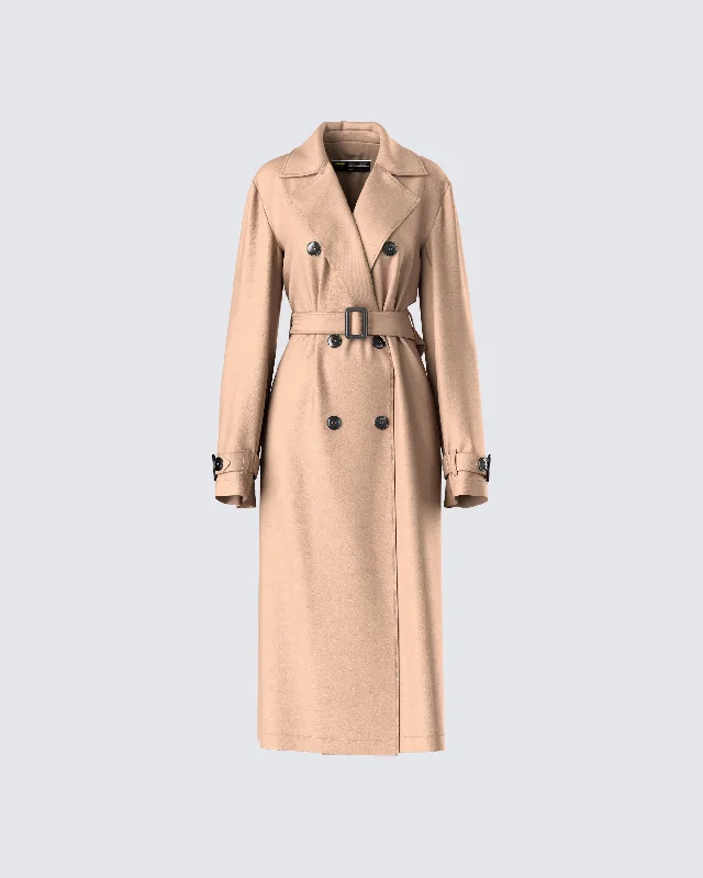 Doutzen Tan Twill Trench Coat