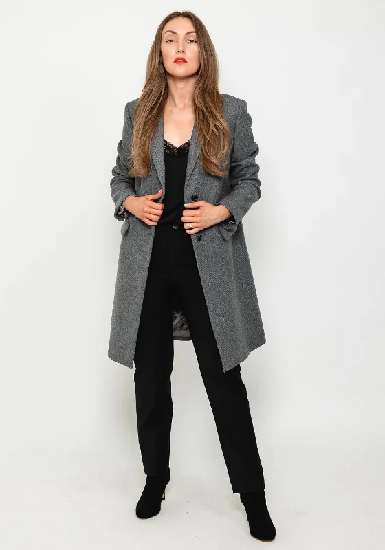 Tommy Hilfiger Womens Classic Wool Blend Coat, Mid Grey