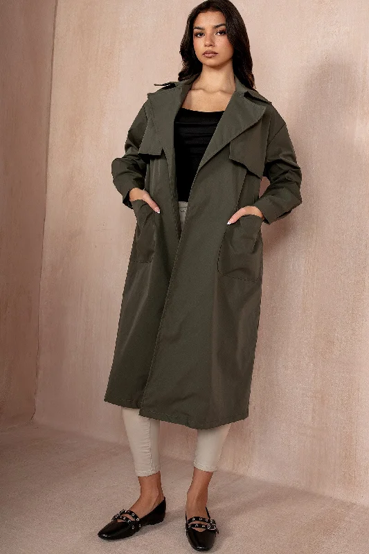 Holland Khaki Belted Trench Coat