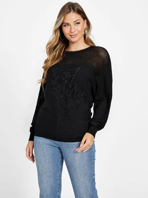 Lina Rhinestone Logo Sweater