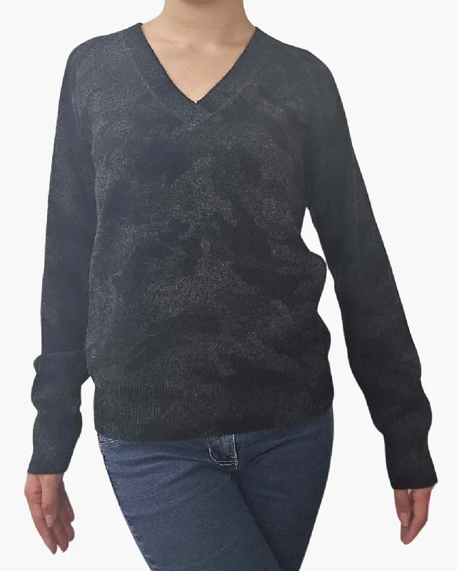 NANI V NECK CASHMERE SWEATER IN GRAVEL