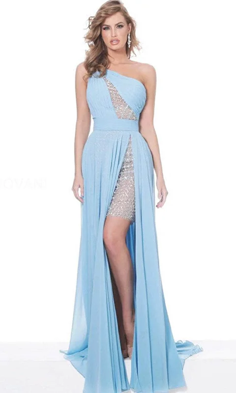 Bold fashion choices for the confident woman   Jovani 02114 - Asymmetric Long Dress