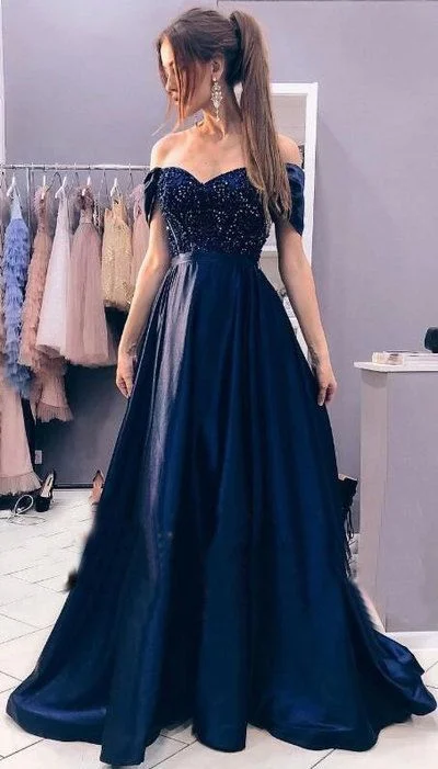 Luxurious fabrics and modern designs for women   Off the Shoulder Long Prom Dresses with Rhinstone, Evening Party Gowns cg5351