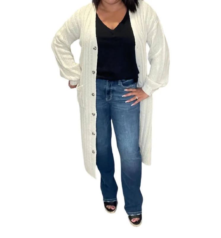 Classic pieces for a timeless wardrobe   Button Up Sweater Cardigan In Vanilla