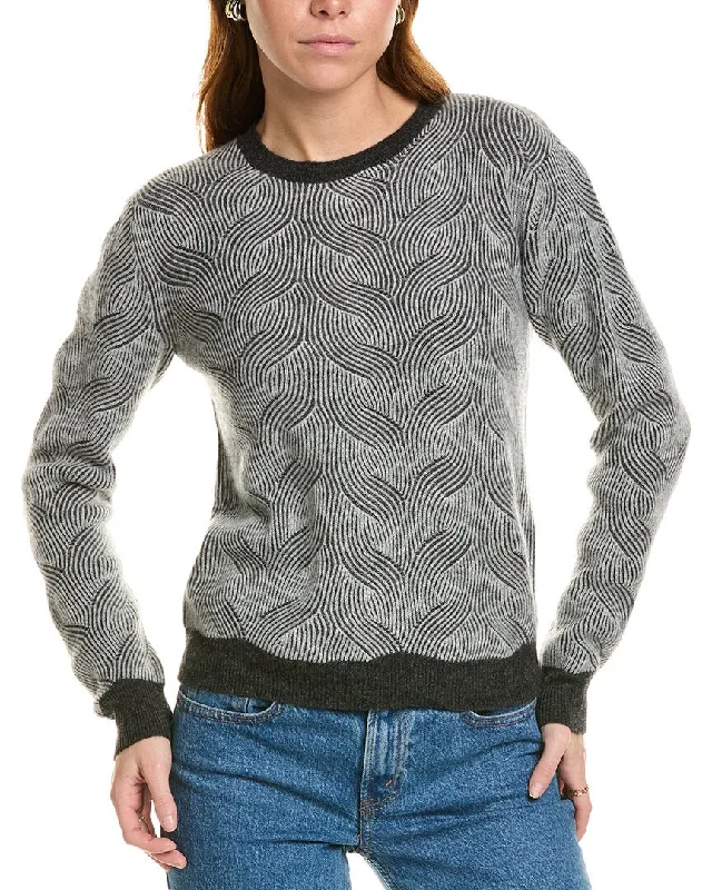 Premium quality women’s clothing at affordable prices   sofiacashmere Two-Tone Brioche Cable Cashmere Sweater